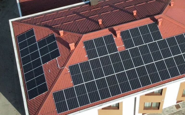 Solar panels facing north